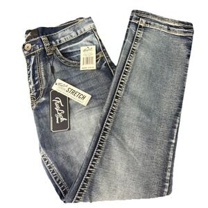 True Luck Men's Classic Stretch Comfort Full/blast Blue Jeans Size 32X32 New